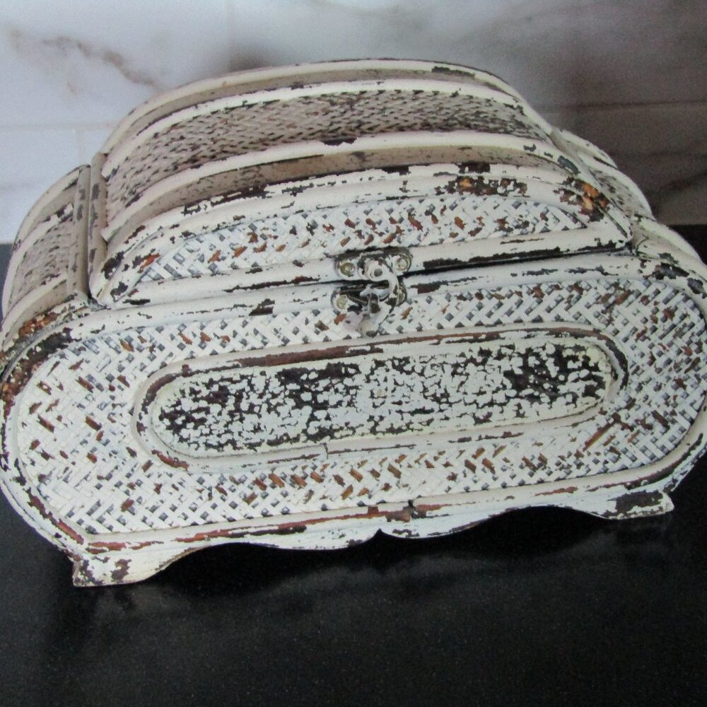 Whitewashed Decorative Box with Clasp
